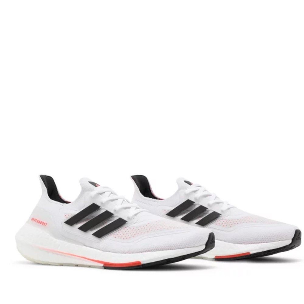 BRAND NEW! Adidas Ultraboost 21 Cloud White/ Core Black/ Solar red size 5!!!!